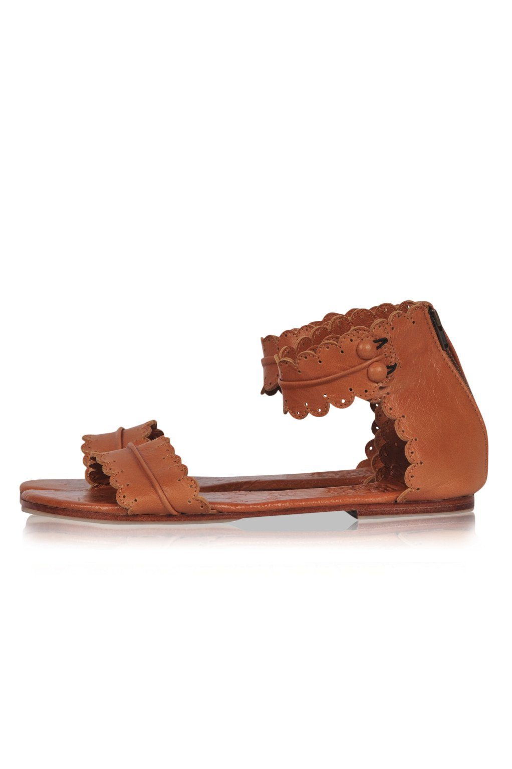 Midsummer Scalloped Leather Sandals