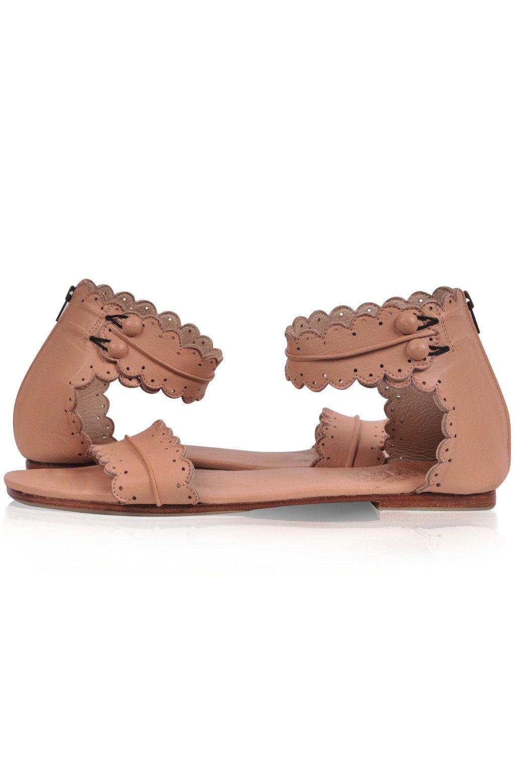 Midsummer Scalloped Leather Sandals