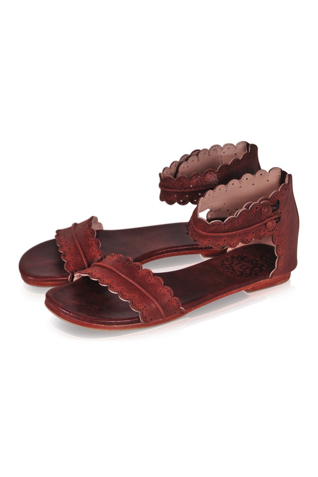 Midsummer Scalloped Leather Sandals