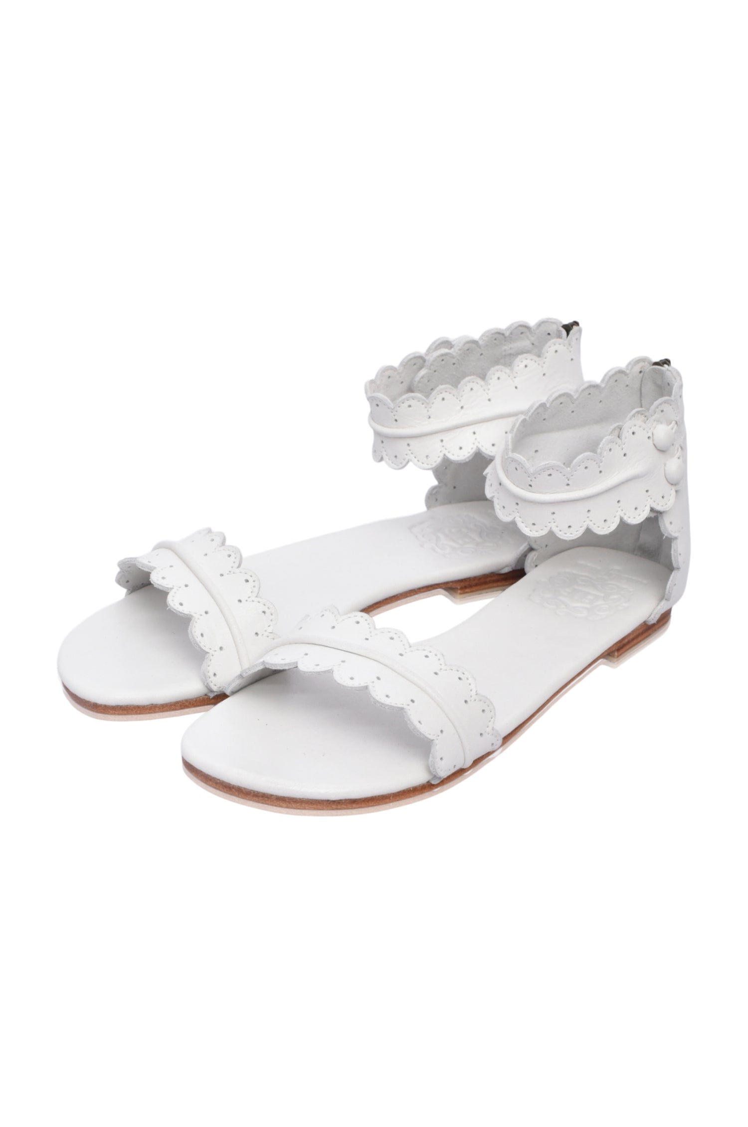 Midsummer Scalloped Leather Sandals
