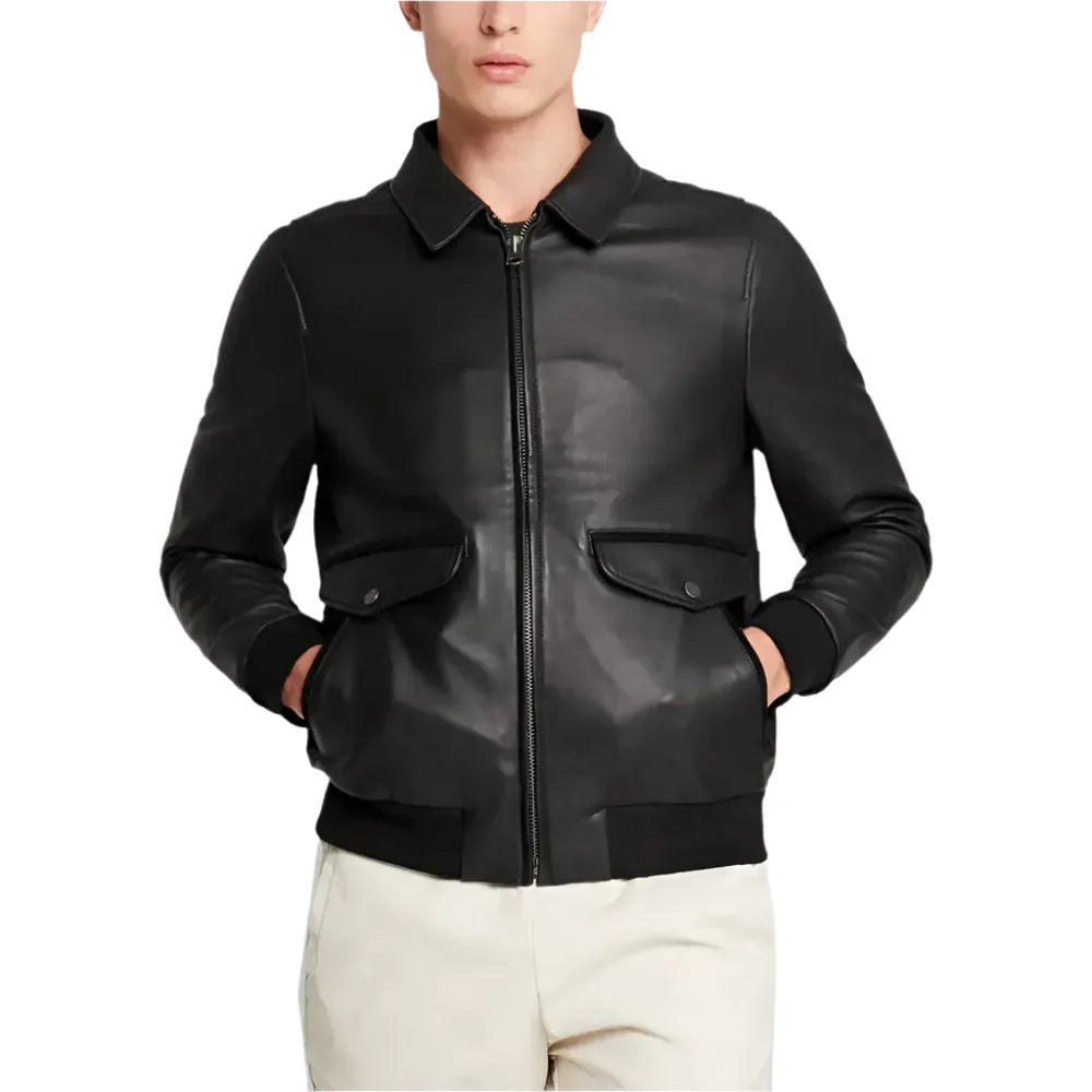 Mens Lambskin Leather Biker Jacket