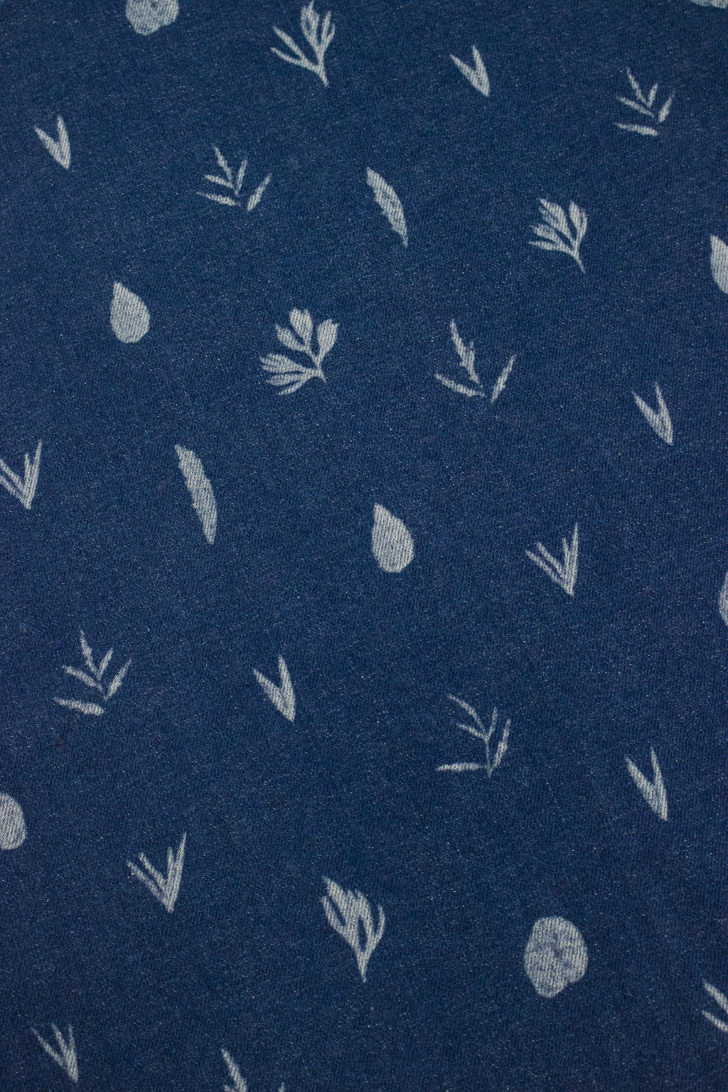 Botanic Print Blue Denim Jeans