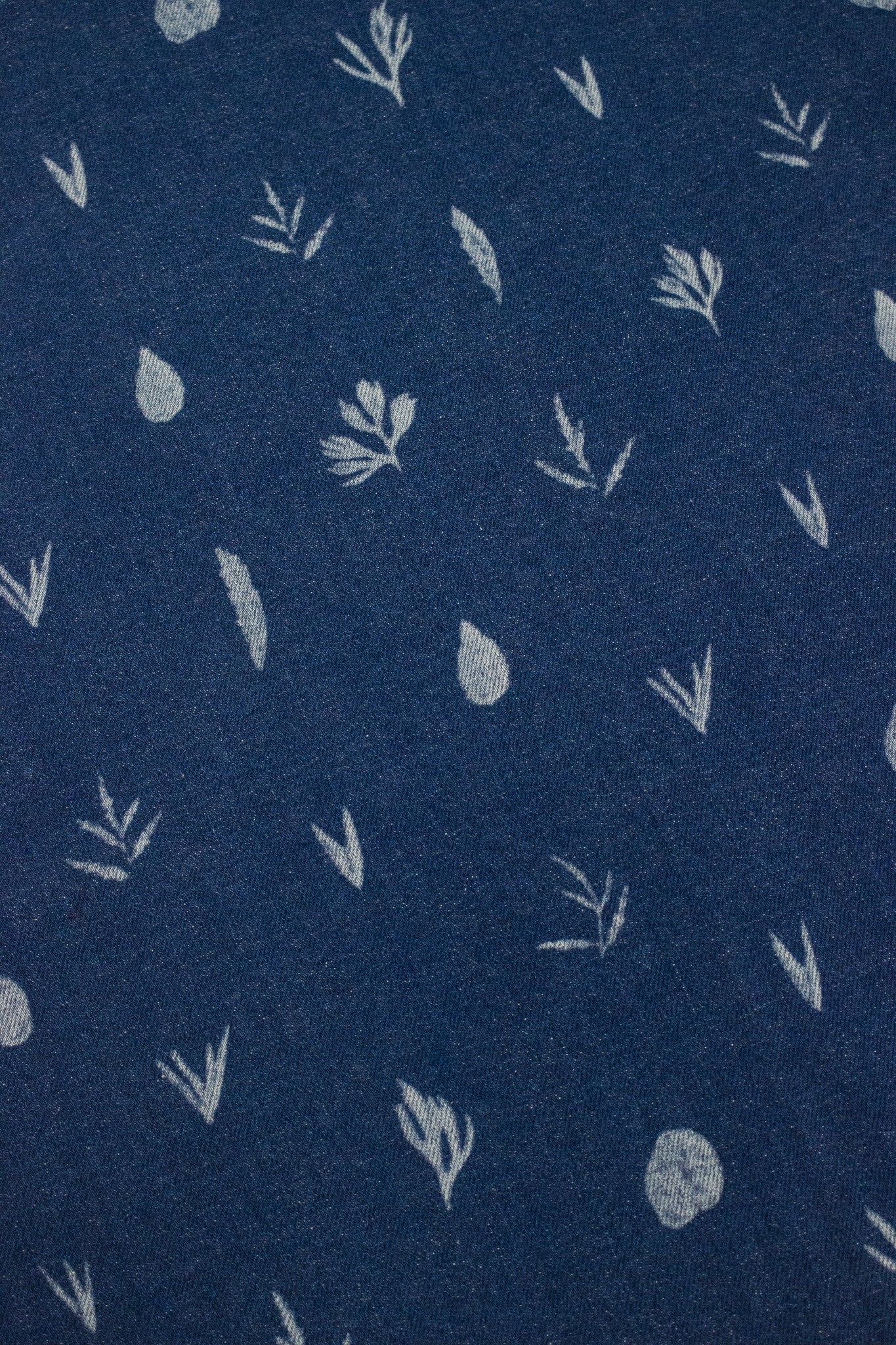 Botanic Print Blue Denim Jeans