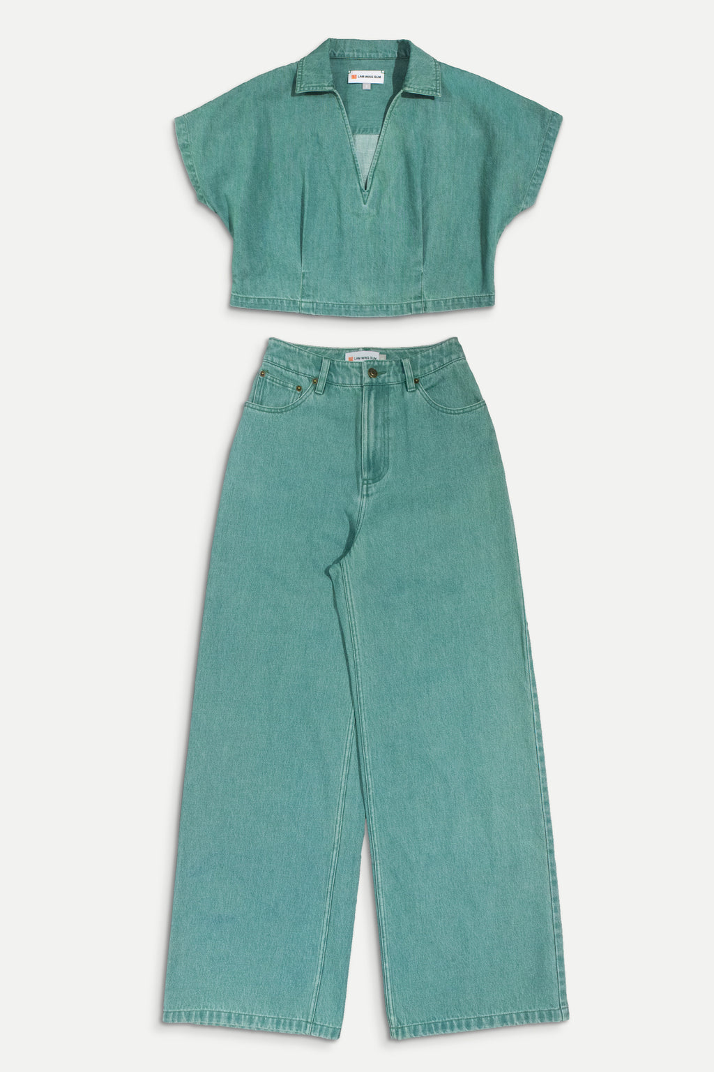Green Denim Set