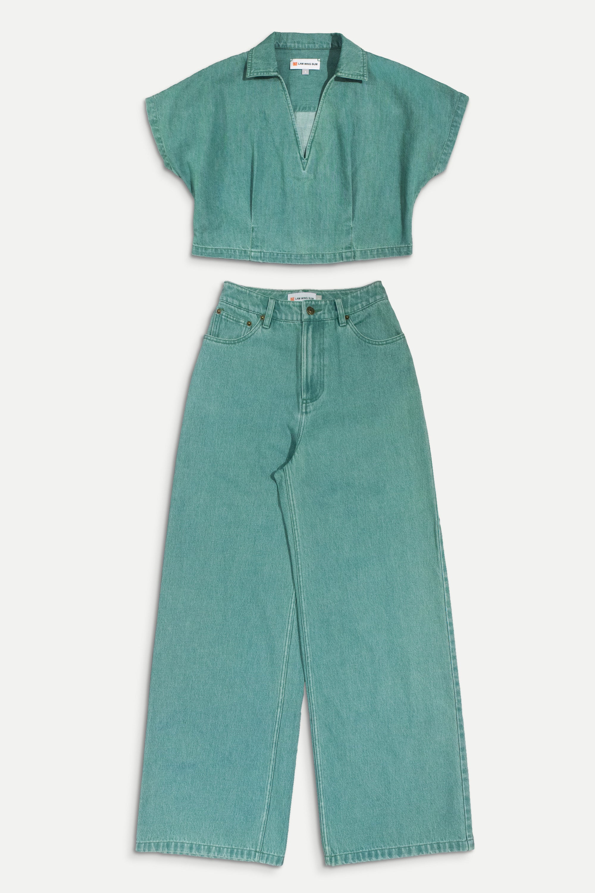 Green Denim Set
