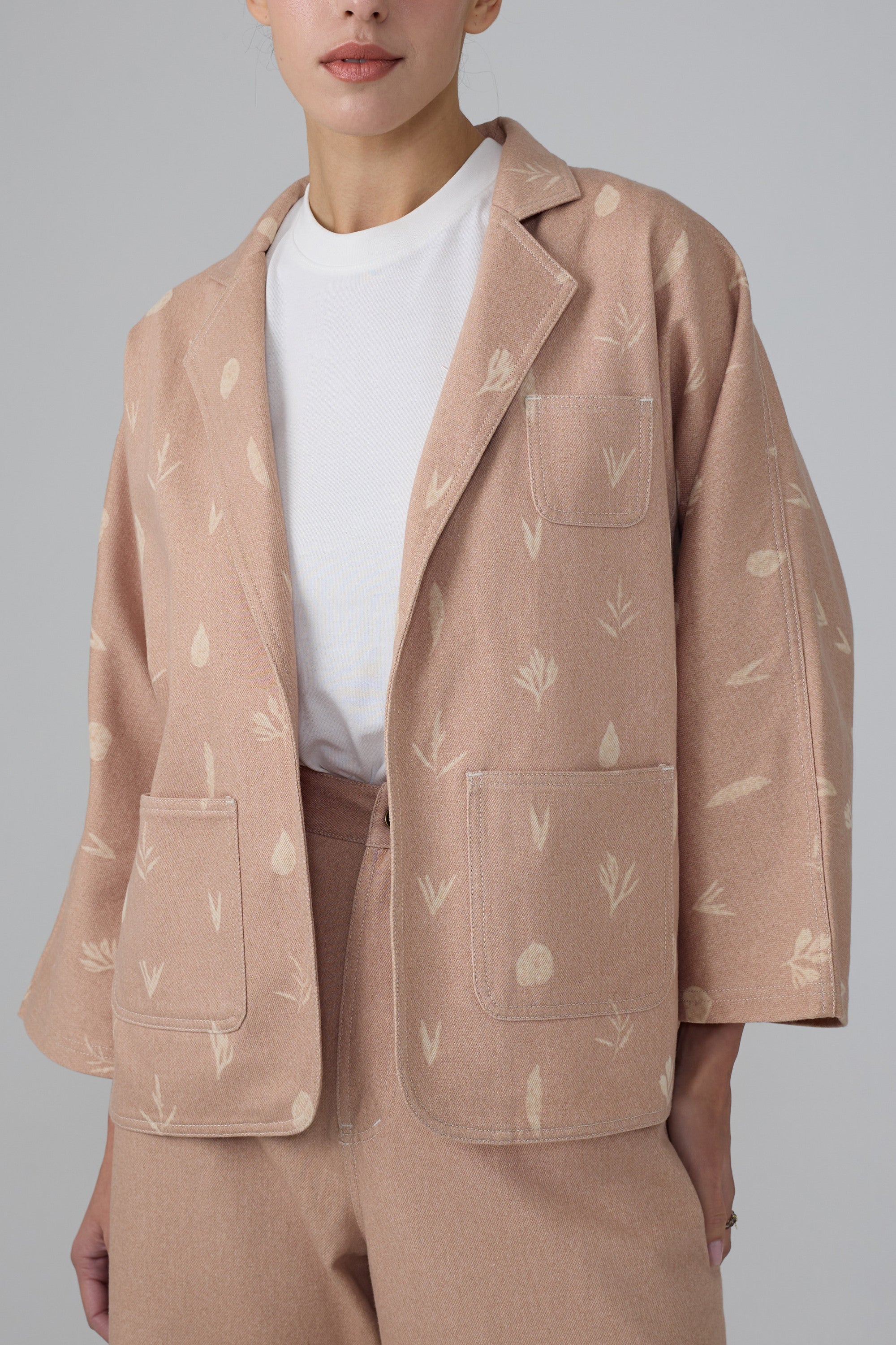 Botanic Print Denim Kimono